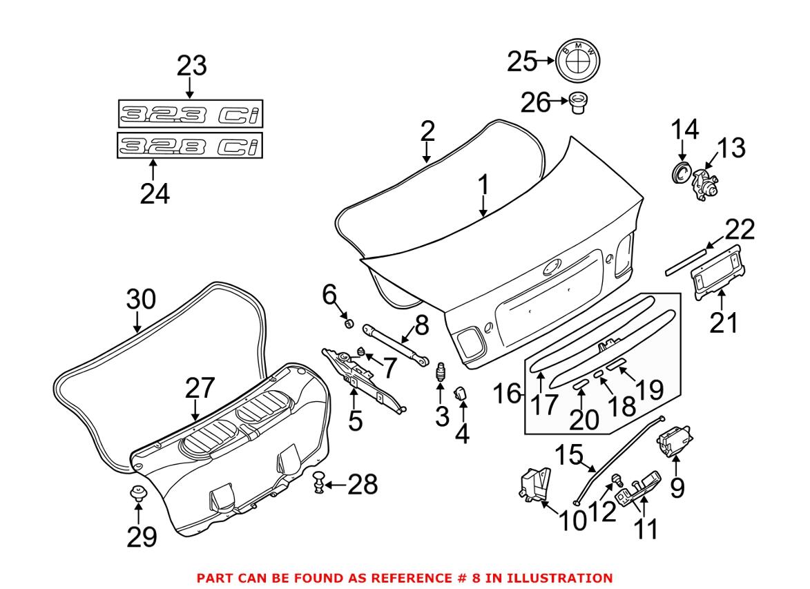 BMW Trunk Lift Support 51248227895